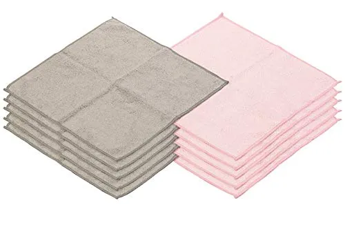 Sichler Beauty Microfasertuch: 10 Mikrofaser-Kosmetiktücher zur Gesichtspflege, rosa/grau, 30 x 30 cm (Kosmetik-Tuch, Gesichtsreinigungstuch Microfaser, Waschlappen)