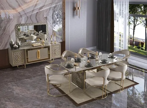 Moderner Esstisch Grau aus Holz – Ausziehbar für bis zu 6 Personen - Eleganter Esstisch für das Esszimmer, ausziehbar von 200 auf 228 cm, ideal für gesellige Abende. Mit 2 Jahren Garantie und modernem Design.