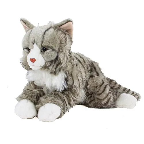 Teddys Rothenburg Kuscheltier Maine Coon Katze - Stofftier & Teddybären, grau getigert und 38cm groß, aus kuschelweichem Plüsch, waschbar bis 30°C – perfekt zum Spielen und Kuscheln!
