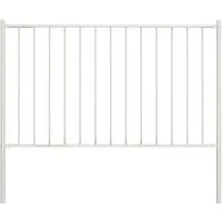 vidaXL Zaunfeld mit Pfosten 1,7x1m aus pulverbeschichtetem Stahl, Weiß - Gartenzäune aus witterungsbeständigem pulverbeschichtetem Stahl, ideal für eine robuste und langlebige Trennwand in Ihrem Garten. Einfache Montage mit enthaltenem Zubehör.