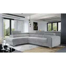 P & B Ecksofa Hellgrau 3-Sitzer L-Form 278x205 cm - Elegantes P & B Ecksofa in Hellgrau, ideal für Ihr Wohnzimmer. Mit seiner großzügigen L-Form und einer Größe von 278x205 cm bietet es Komfort und Stil für gesellige Abende.