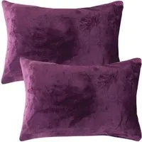 Bestlivings Kissenhülle Kuschel Kissenbezug mit Reißverschluss 40 x 60 cm Violett 2er Pack