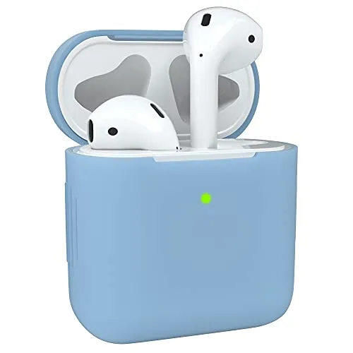 EAZY CASE - Schutzhülle für AirPods 1 & 2 Hülle Blau Silikon Case Stoßfest mit Deckel Schutz Antikratz Etui Cover rutschfeste Silikonhülle für Airpod Pro 1. / 2. Generation Silikoncase in Hellblau