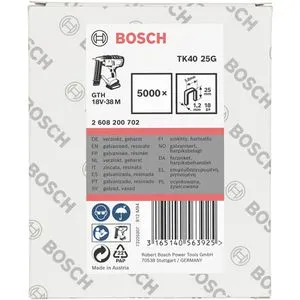 Bosch Tackerklammern Professional TK40 25G, 25mm, Schmalrückenklammern, Typ TK40, 5000 Stück