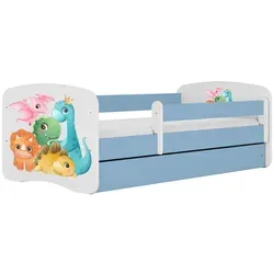 Raumhirsch Kinderbett Dino, Blau, 90x180 cm - Kinderzimmermöbel mit abnehmbarer Schutzschiene für maximale Sicherheit und praktischer Schublade für zusätzlichen Stauraum. Hochwertige, langlebige Materialien sorgen für ein gemütliches Ambiente.