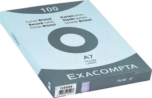 EXACOMPTA Karteikarten Karteikarten A7 liniert weiß VE=100 Stück