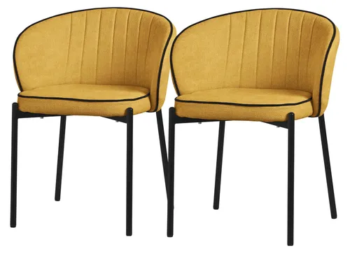 2er Set Esszimmerstuhl Senf - Modern und Komfortabel - Elegante Polsterstühle im Set für Esszimmer und Küche. Mit stabiler Stahlkonstruktion und komfortabler Polsterung. Ideal für stilvolles Wohnen!