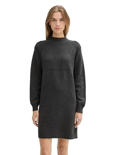 TOM TAILOR Denim Damen Mini Strickkleid mit Stehkragen von Tom Tailor