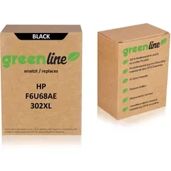 greenline F6U68AE 302XL - schwarze Druckkopfpatrone, 8 ml, kompatibel mit HP Envy und OfficeJet Serien