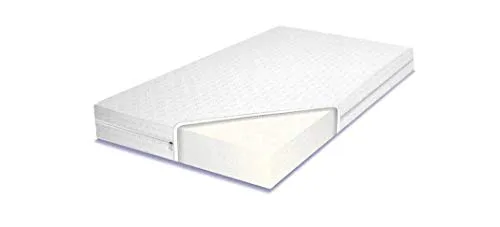 BDW Schaumstoffmatratze 140x70cm - Hypoallergen und Doppelseitig - Matratzen mit mittelweicher Unterstützung und antiallergischem Bezug, ideal für Allergiker. Doppelseitige Nutzung für längere Haltbarkeit und optimalen Schlafkomfort.