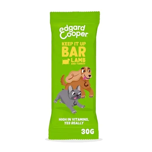 Edgard Cooper Hundeleckerli, Keep it Up Bar Lamm, 30g x 1 Adult Welpen Leckerlis, Getreidefrei, Natürliche Zutaten, hoher Proteingehalt und frisches Fleisch