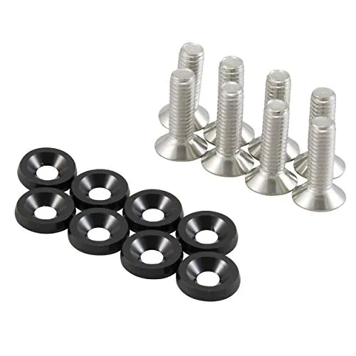 M6 Kennzeichen Kotflügel Schrauben m Alu Unterlegscheiben Fender Washer Schwarz