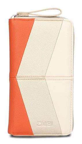 JANA J2 Wallet Damen Geldbörse - Tricolor Design, 12 Kartenfächer, Reißverschluss (Papaya) - Damen-Geldbörse mit stilvollem Tricolor-Design und 12 Kartenfächern. Ideal für den Alltag, sicherer Reißverschluss schützt Ihre Wertsachen.