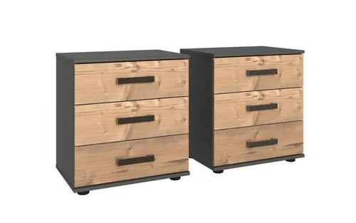 Wimex Nachtschrank in Braun mit 3 Schubladen in braun von Wimex