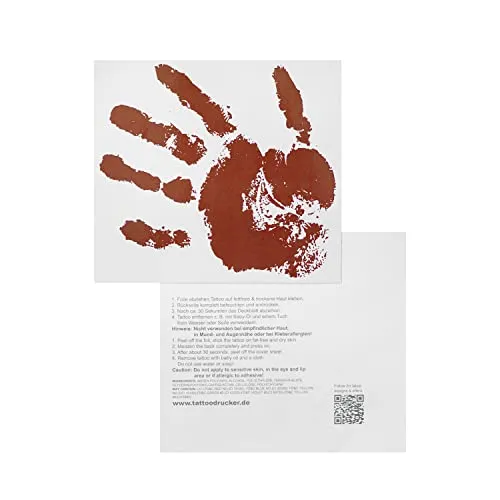 Hand Tattoo - Motiv in rot - Temporary Body Tattoo (10) 10 x