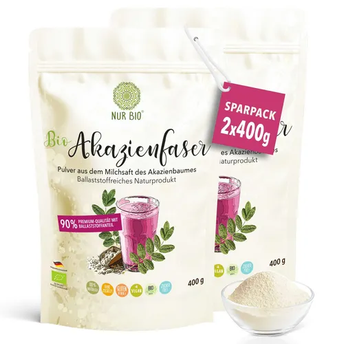 Bio Akazienfaser Pulver 2x400 g natürlicher Ballaststoff Gummi Arabicum SPARPACK
