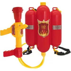 Idena 8040009 Wasserpistole Feuerwehr Wasserspritze, 5m Reichweite, 2 Spritzarten, Tankinhalt 2200ml