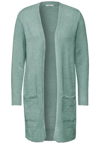 CECIL Damen B253891 Long Featheryarn Cardigan - Glaced Green Melange - Funktionsjacken, stylischer Cardigan aus leichtem Featheryarn für optimalen Tragekomfort und vielseitige Kombinationsmöglichkeiten.