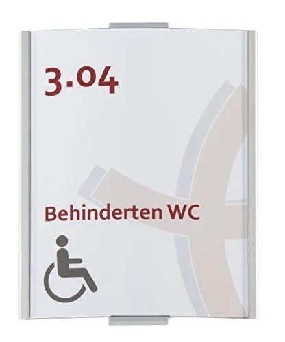 Frankfurt Türschild DIN A6 | 148x120mm | Aluminium silber | entspiegelte Abdeckung | Selbstklebend und auch zum Schrauben | Büroschild | Türschild Büro