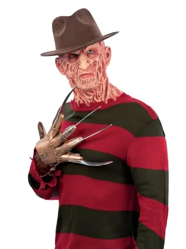 Smiffys A Nightmare On Elm Street - Freddy Krueger Strickpullover, authentisches Design mit gruseligen Details für Halloween und Cosplay