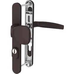 Ms Beschläge - Aluminium Schmalrahmengarnitur Langschild Wechselgarnitur 92mm Pz Lochung Braun Stossgriff/drücker 87-102mm Nein