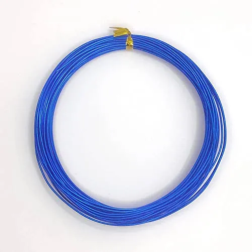 Basteldraht aus Aluminium 10 Meter - ⌀ 1, 2, 3 mm in 17 Farben - Schmuckdraht Draht Schmuck Bonsai Biegedraht Basteln Alu Deko Bindedraht Dekodraht DIY Kinder Bastel flach - Königsblau
