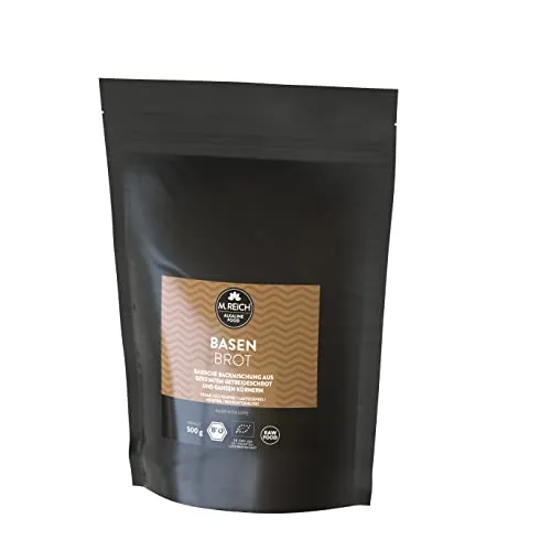 M. Reich BasenBrot - 500g - Basische Brotbackmischung aus gekeimtem Bio-Getreideschrot und ganzen Bio-Körnern - glutenfrei, laktosefrei, hefefrei, basisch, rohköstlich, vegan
