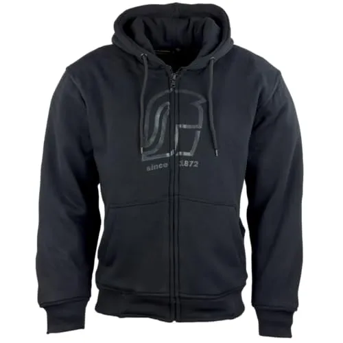 Römer Motorrad Hoodie mit Aramid & Protektoren - Motorradjacke, Motorradhoodie für Herren & Damen, schwarz