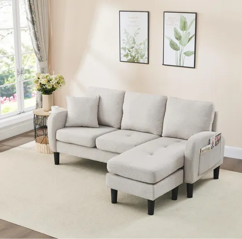 Fortuna Lai L-förmiges Ecksofa mit Chaiselongue – Modulares 3-Sitzer Sofa