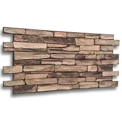 3D PVC Wandpaneele Wandverkleidung PVC-Verkleidung Stein Holz Mosaik Fliesen Imitation (ca. 0,5qm) - Braun