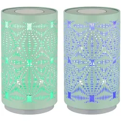 2x LED Tischlampe Tischleuchte Arbeitszimmerleuchte Weiß Metall Farbwechsel