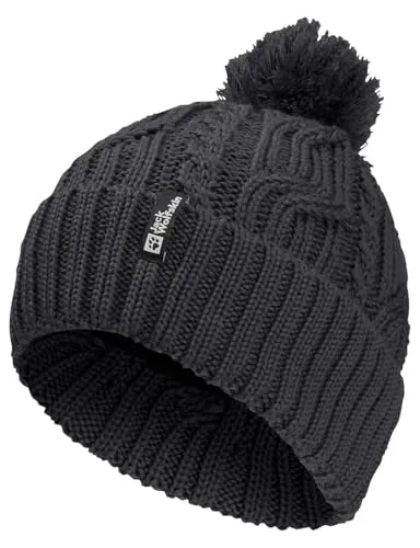 Jack Wolfskin Unisex Pompom Beanie-Mütze, Black, One Size in schwarz von Jack Wolfskin