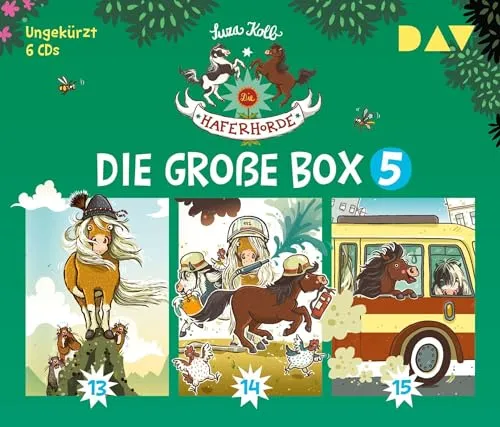 Die Haferhorde – Die große Box 5 (Teil 13-15) - Erlebe spannende Abenteuer mit den Superponys! Diese Box enthält die ungekürzten Geschichten von Schoko, Keks und Co. – ideal für große und kleine Ponyfans. Mit Bürger Lars Dietrich auf 6 CDs für über 6 Stunden Hörvergnügen.