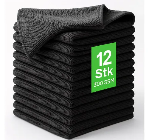 Kemes Putztücher Mikrofaser Putzlappen Küchentuch Haushaltstuch Mikrofasertuch (30x30 cm, Set, 12-tlg., 12 Stück)