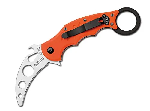 FKMD Messer Small Folding Karambit Trainer, 01FX599TK - Praktisches Karambit-Trainingsmesser mit einer Gesamtlänge von 17,5 cm. Ideal für das sichere Training von Techniken und Bewegungen. Robuster G10-Griff für einen sicheren Halt.