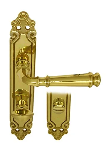 Massiv Messing Türbeschlag Olympus LS WC Messing poliert Türdrücker Türklinke