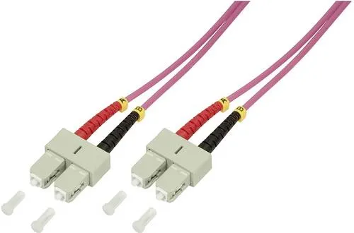 LogiLink FP4SC02 Glasfaser LWL Anschlusskabel 2.00m Violett 50/125 µ Multimode OM4