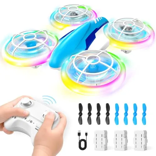 YIKANWEN RC Drohne für Kinder 6-14 Jahre mit LED-Beleuchtung, 360° Flips & Ein-Knopf-Landung