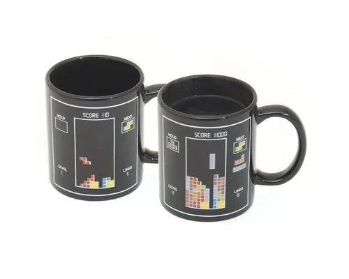 Goods+Gadgets Tasse Goods+Gadgets Tasse – Tetris Kaffeebecher mit Thermoeffekt Farbwechsel, Keramik, Kaffeebecher mit Thermoeffekt Farbwechsel