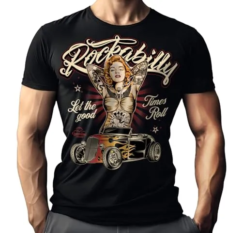 Rockabilly Rock'n Roll Herren T-Shirt - Let The Good Times Roll