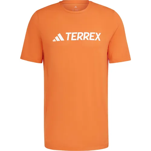 adidas Terrex Herren Multi Logo Tech T-Shirt (Größe S, orange) - Funktions-T-Shirt für Herren, ideal für Outdoor-Aktivitäten mit hervorragendem Feuchtigkeitstransport und hoher Atmungsaktivität.