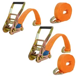 Baumarktplus 2x Spanngurt mit Ratsche Zurrgurt 6m 3000kg 3to 2-tlg. 35mm TÜV / GS orange
