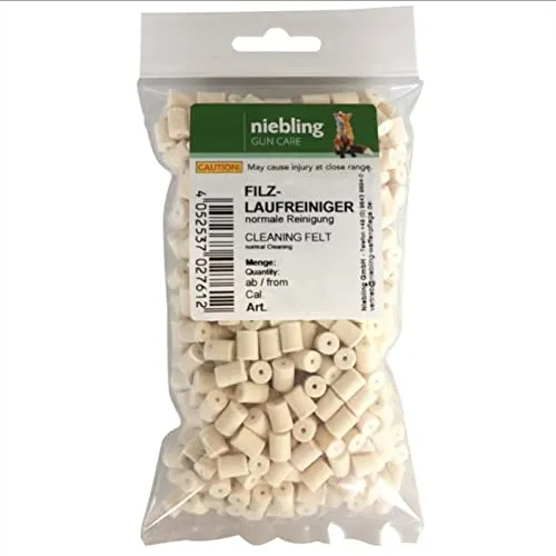Filz-Laufreiniger Filzreiniger Laufreiniger zur Waffenpflege für Pistole Revolver Büchsen Gewehre Flinten (Kaliber .338/8 mm – 500 Stück)