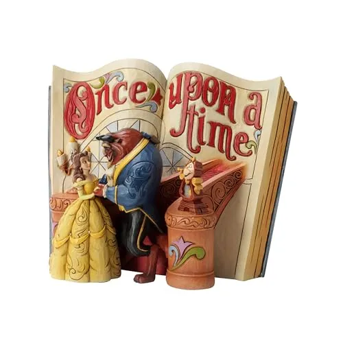 DISNEY TRADITION - Schönheit und das Biest Figur von Enesco - Spielfigur aus Harz, entworfen von Jim Shore, mit goldenen Details und in schöner Geschenkbox – perfekt für Disney-Fans!