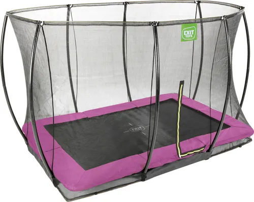 EXIT Silhouette Bodentrampolin 214x305cm - rosa mit Sicherheitsnetz - Trampolin mit hochwertigem Sicherheitsnetz und Fußschutzsystem für sicheres Springen. Genießen Sie endlosen Springspaß mit erstklassiger Sprungkraft und rostfreiem Rahmen.