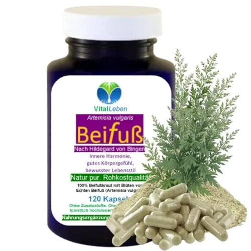 Beifuss 120 Pulver KAPSELN ECHTER Beifuß FLAVONOIDE & BITTERSTOFFE Artemisia 100% Natur pur. Nicht aus EXTRAKT. Ohne Füllstoffe. Ohne ZUSATZSTOFFE 27275-120