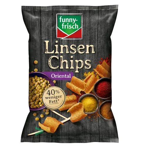 Funny Frisch Linsenchips Chips Oriental 40% weniger Fett 1x90g Packung