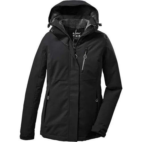 Killtec Damen Outdoorjacke KOW 140 WMN - Wasserdicht & Atmungsaktiv - Funktionsjacke mit abzippbarer Kapuze, 10.000 mm Wassersäule und kuscheligem Teddyfleece-Futter, ideal für Outdoor-Aktivitäten bei jedem Wetter.