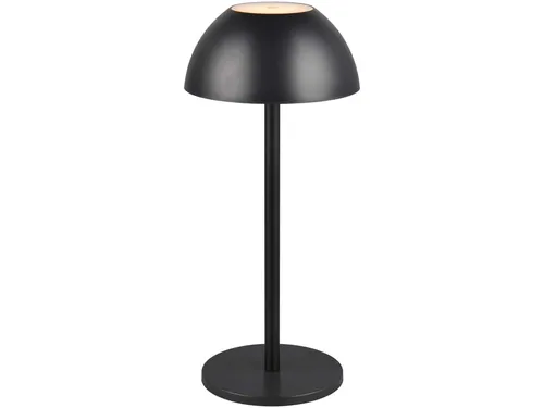 Reality Leuchten LED Akku Tischleuchte Ricardo R54106132 - Tischlampe aus Kunststoff in Schwarz matt, ideal für Indoor und Outdoor, mit IP54 Schutz und 1,7 Watt LED für 4 Stunden Leuchtdauer.