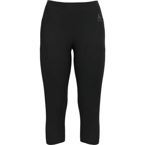 Odlo The Natural Merino 200 Base Layer 3/4 Bottoms schwarz (15000) M - Funktionsunterwäsche aus 100% mulesingfreier Merinowolle für Damen, bietet natürliche Wärmeregulierung und verbesserte Feuchtigkeitsregulierung, ideal für Winteraktivitäten.